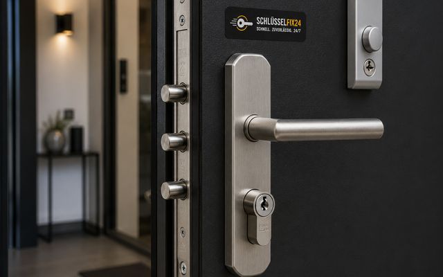 Haustür mit Mehrfachverriegelung und Sicherheitsbeschlag